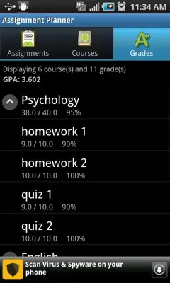 Assignment Planner FREE android App screenshot 1