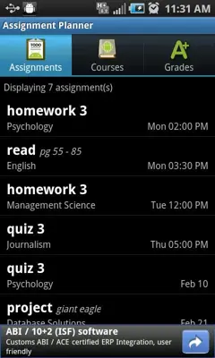 Assignment Planner FREE android App screenshot 7